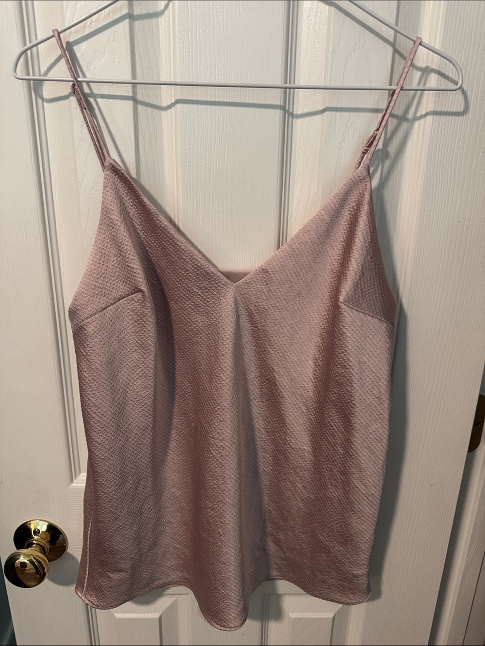 Express Mauve Textured V-Neck Satin Cami